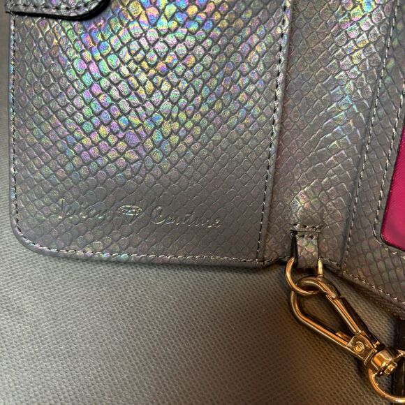 Vintage Juicy Couture Crossbody Purse Wallet Gold Chain Metallic Iridescent Y2K - Picture 7 of 14